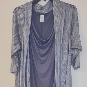Knee length silver sparkling jacket dress